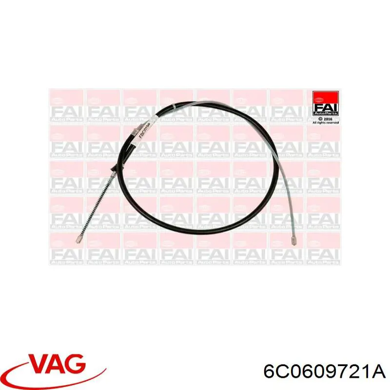 6C0609721A VAG Трос ручного гальма задній, правий/лівий