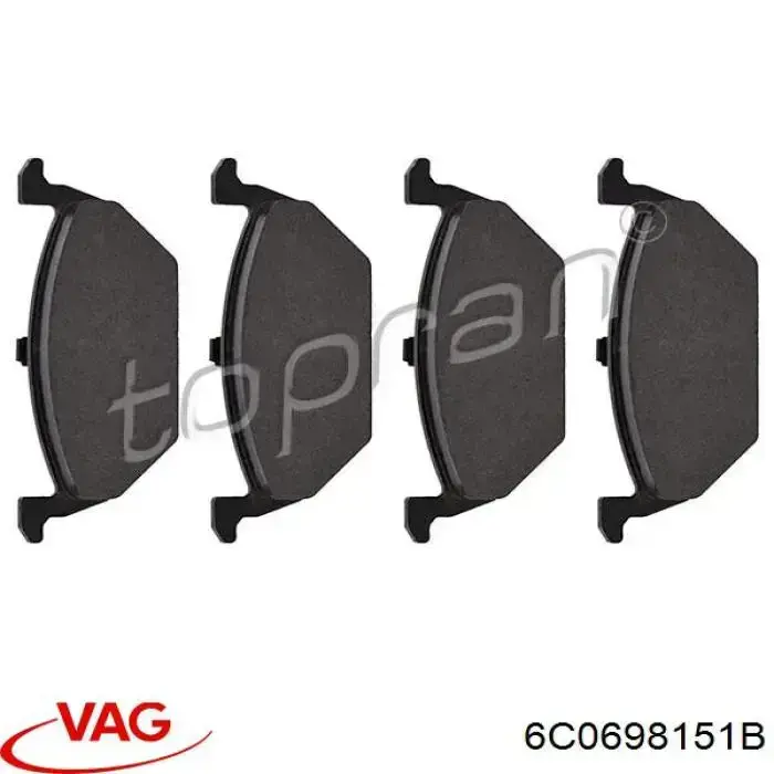 Купити 6C0698151B VAG Колодки гальмівні передні, дискові