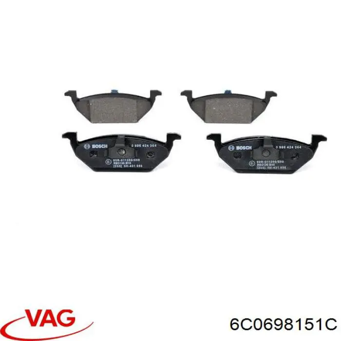 Купити 6C0698151C VAG Колодки гальмівні передні, дискові