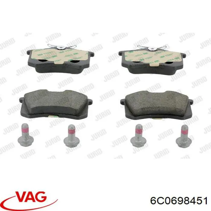 Купити 6C0698451 VAG Задні колодки