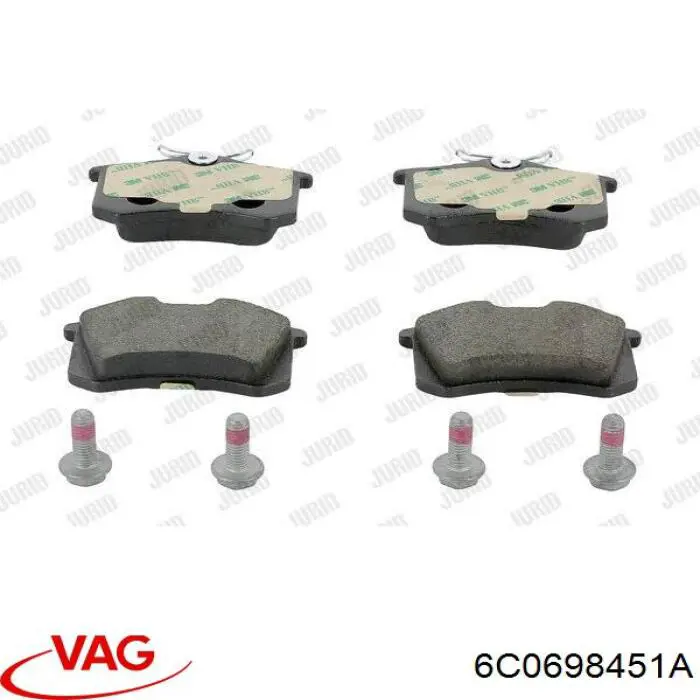 Колодки гальмові задні, дискові 6C0698451A VAG