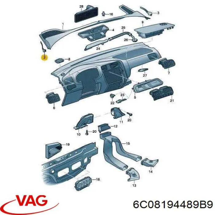  VAG 6C08194489B9 ціна, від 11.75 USD