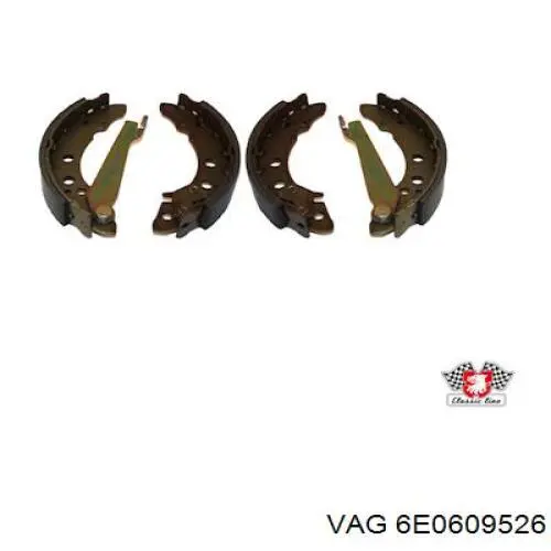 Купити 6E0609526 VAG Колодки гальмові задні, барабанні