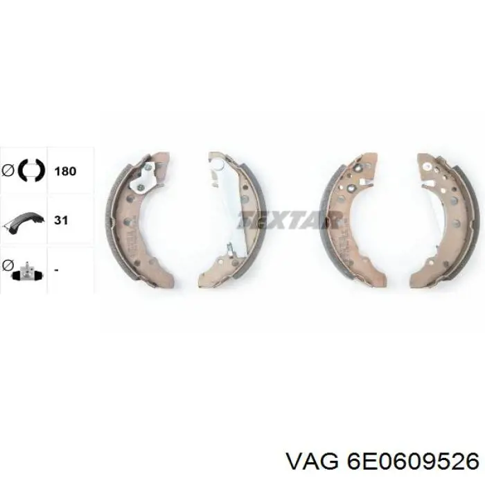 Колодки гальмові задні, барабанні VAG 6E0609526 ціна, від 15.53 USD