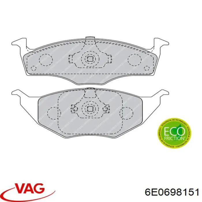 Гальмівні колодки VAG 6E0698151 ціна, від 22.08 USD