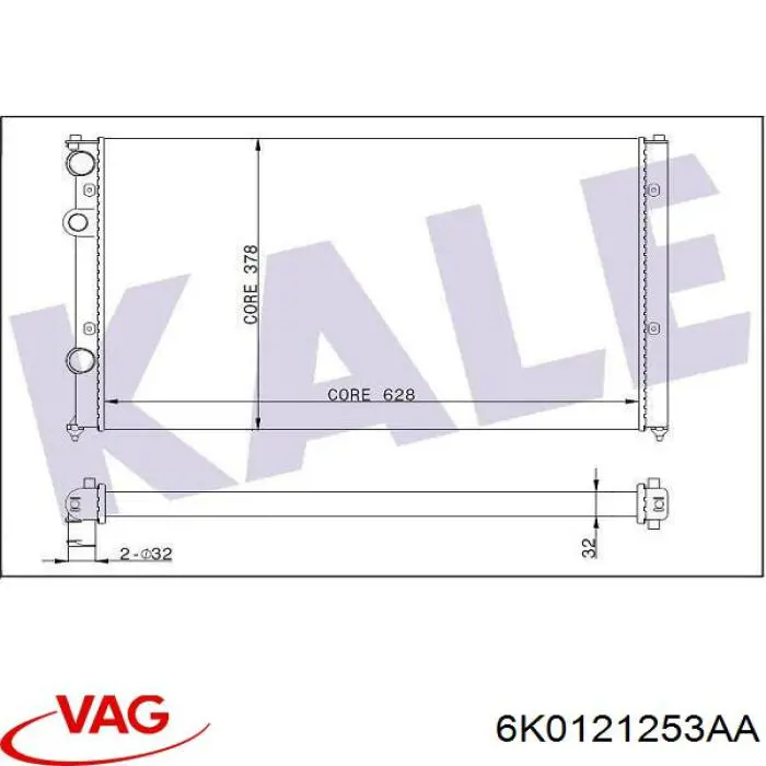 Купити 6K0121253AA VAG Радіатор двигуна