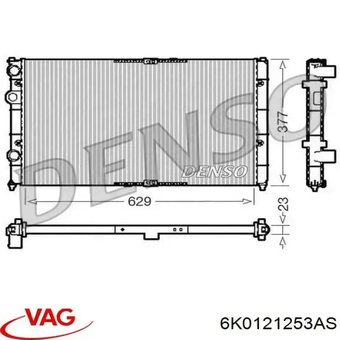 Радіатор основний VAG 6K0121253AS ціна, від 75.90 USD