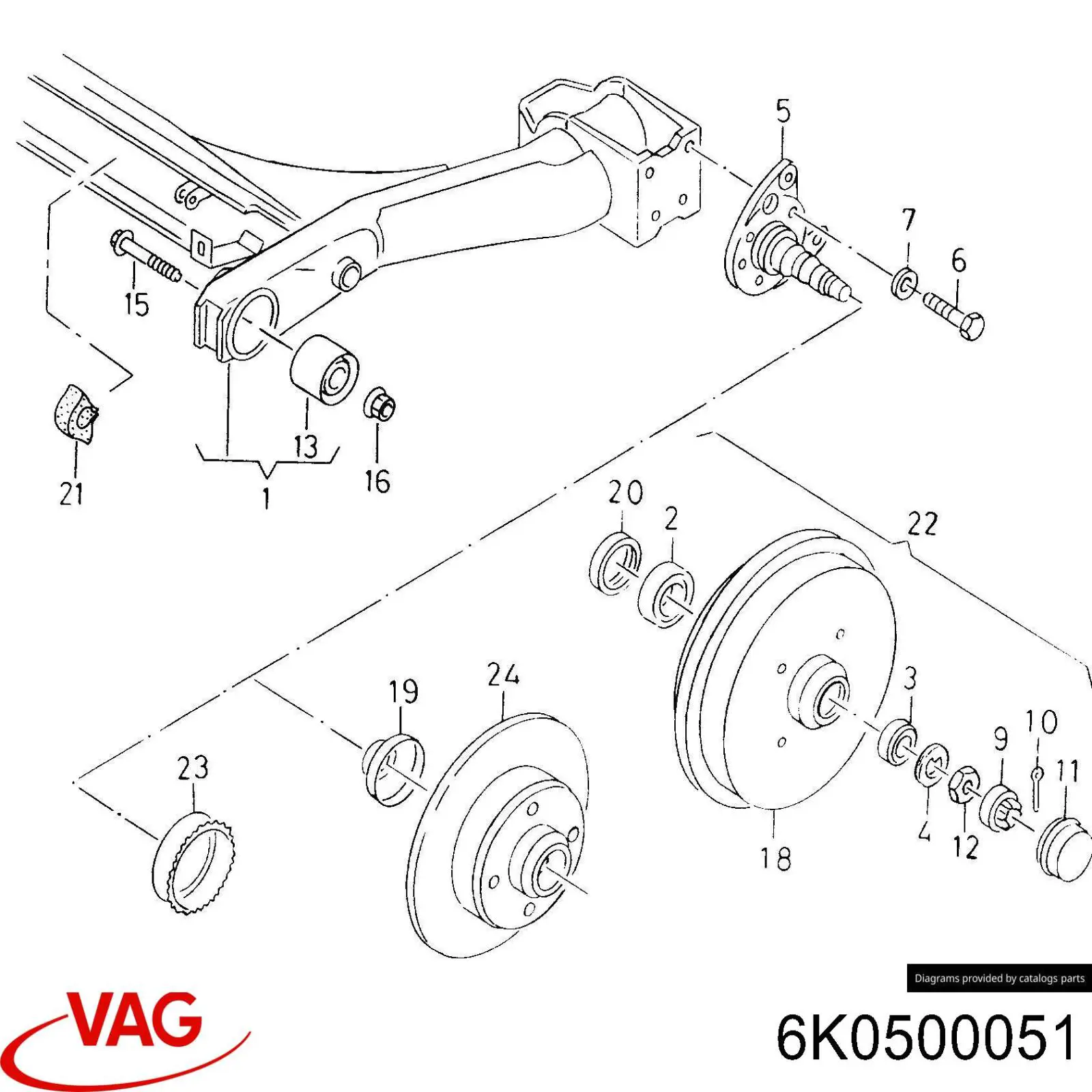 6K0500047F VAG Підвіска задня