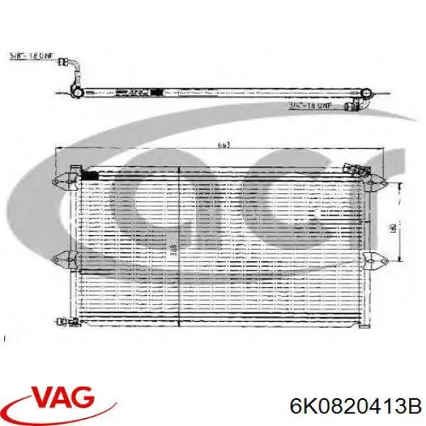 Конденсатор кондиціонера VAG 6K0820413B ціна, від 69.44 USD