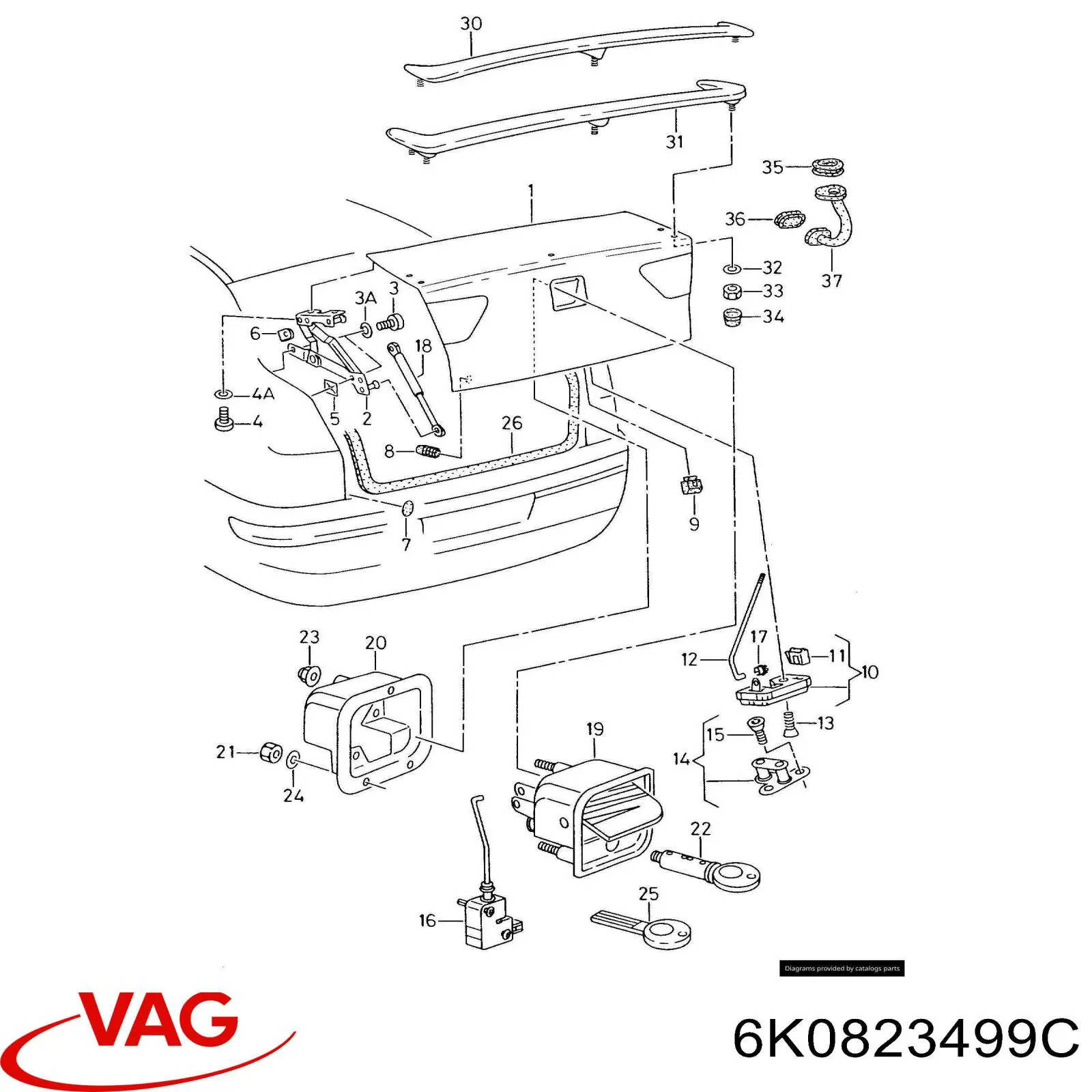 Буфер / відбійник капота VAG 6K0823499C ціна, від 1.27 USD