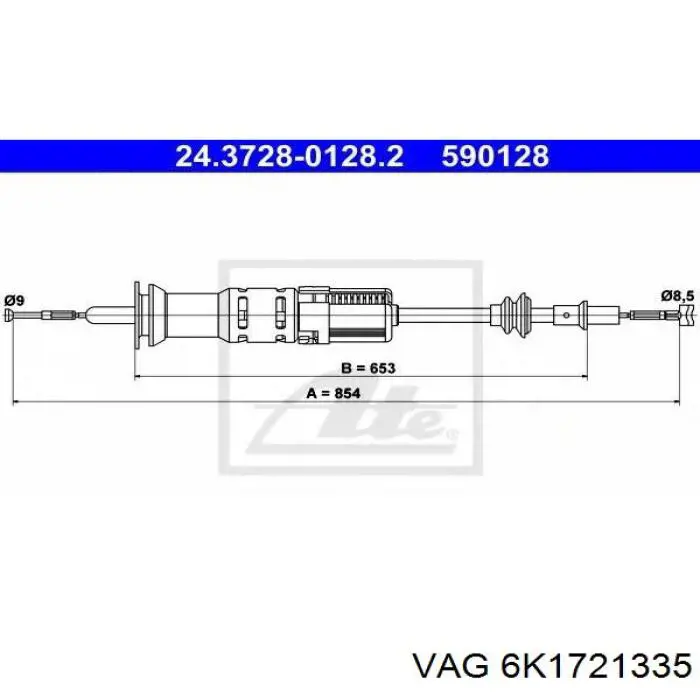 6K1721335 VAG Трос зчеплення