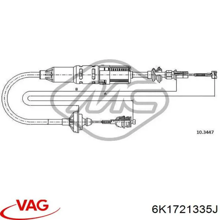 Трос зчеплення 6K1721335J VAG