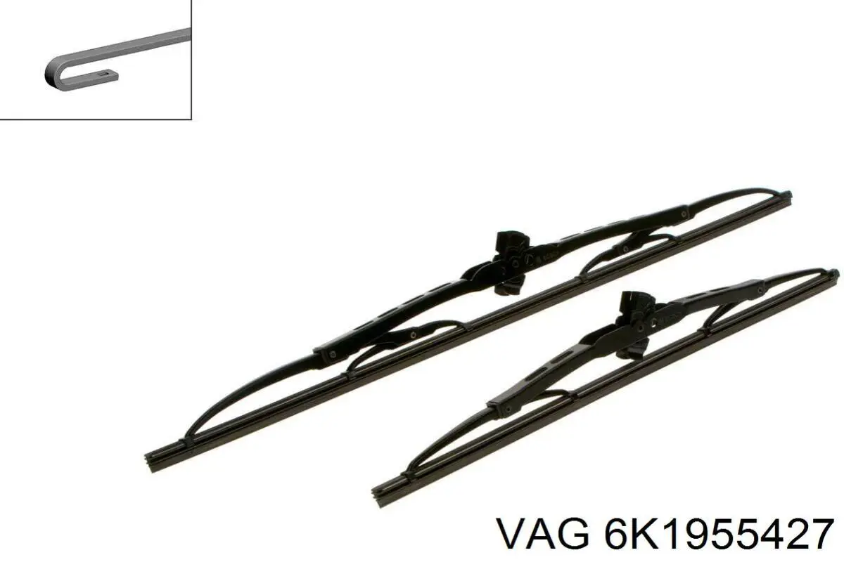 Щітка-двірник лобового скла, пасажирська VAG 6K1955427 ціна, від 8.75 USD