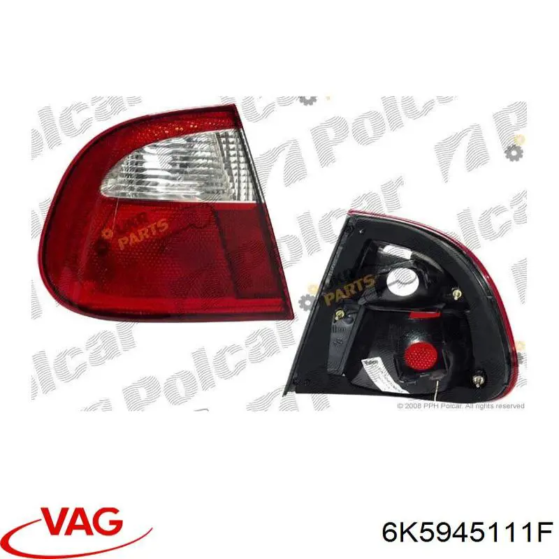 6K5945111F VAG Задній лівий зовнішній ліхтар