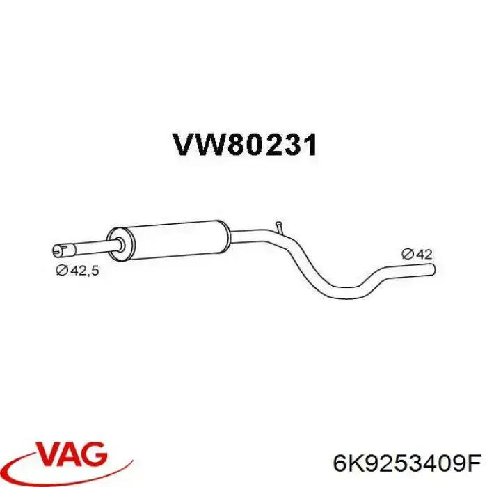 Глушник VAG 6K9253409F ціна, від 38.83 USD