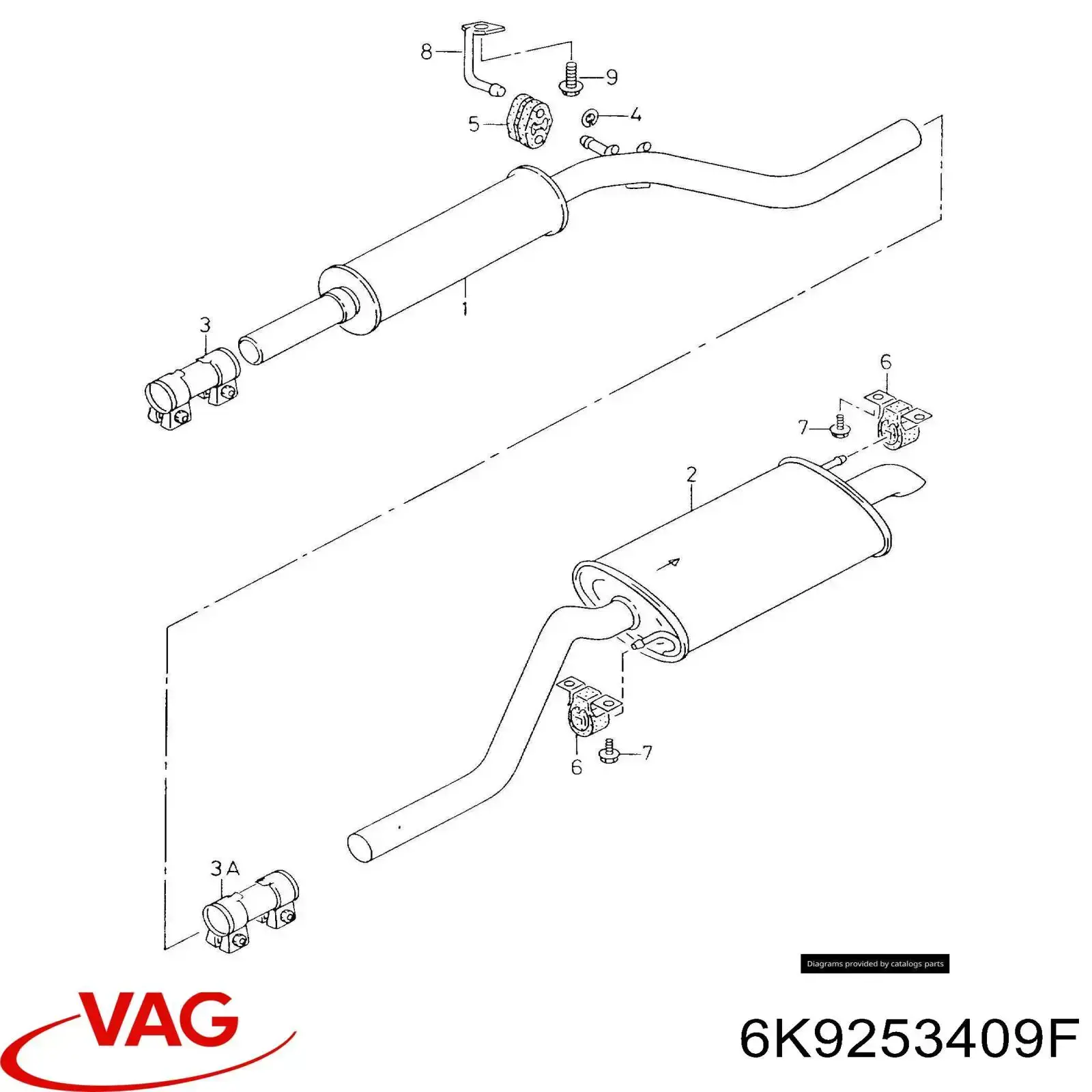 Купити 6K9253409F VAG Вихлоп
