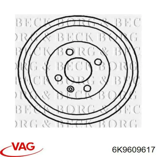 Барабан гальмівний задній 6K9609617 VAG