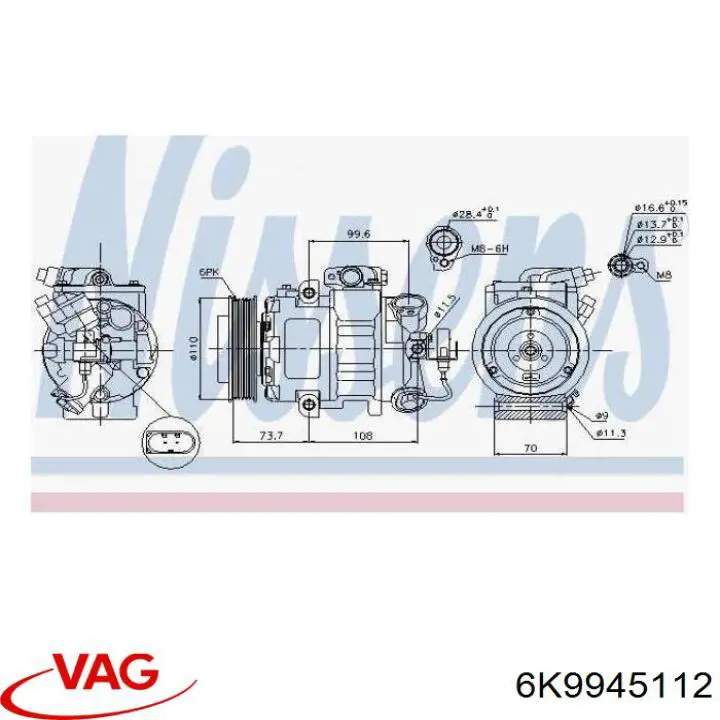 Купити 6K9945112 VAG Задня права фара