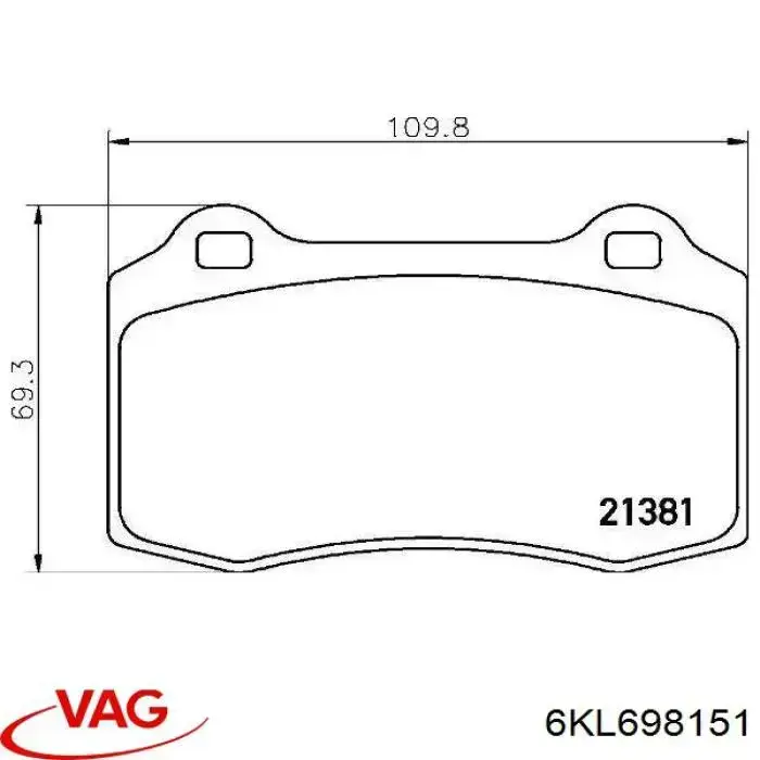 Купити 6KL698151 VAG Задні колодки