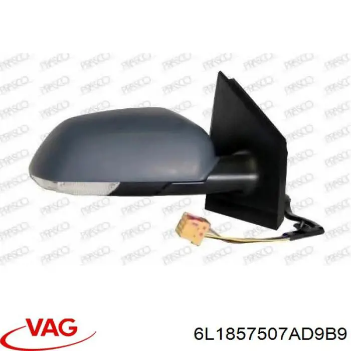 Ліве бічне дзеркало VAG 6L1857507AD9B9 ціна, від 42.47 USD