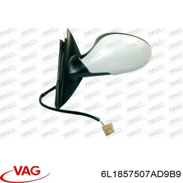 Ліве бокове дзеркало 6L1857507AD9B9 VAG