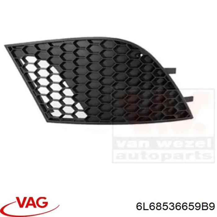 Решітка переднього бампера, ліва VAG 6L68536659B9 ціна, від 9.28 USD