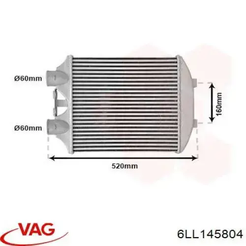 6LL145804 VAG Охолоджувач наддувочного повітря