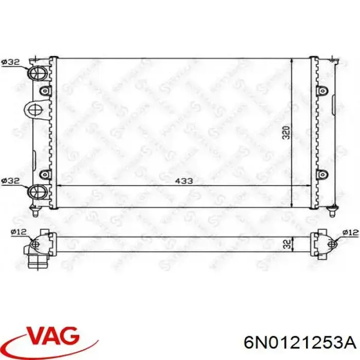 Радіатор основний VAG 6N0121253A ціна, від 30.01 USD