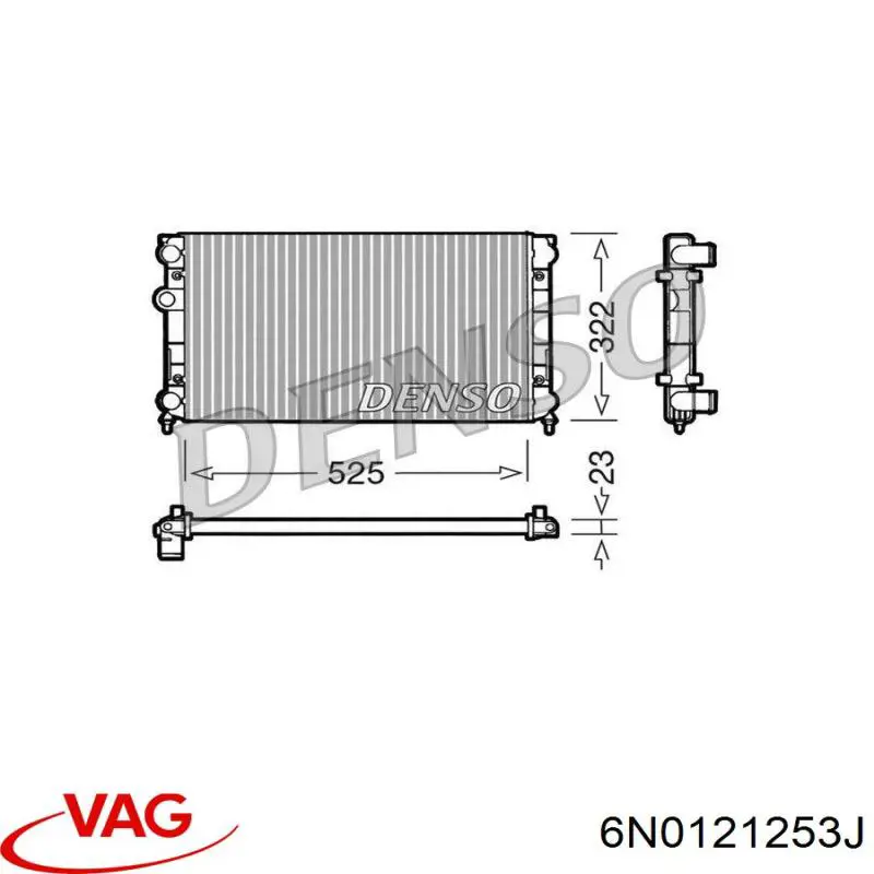 Радіатор 6N0121253J VAG