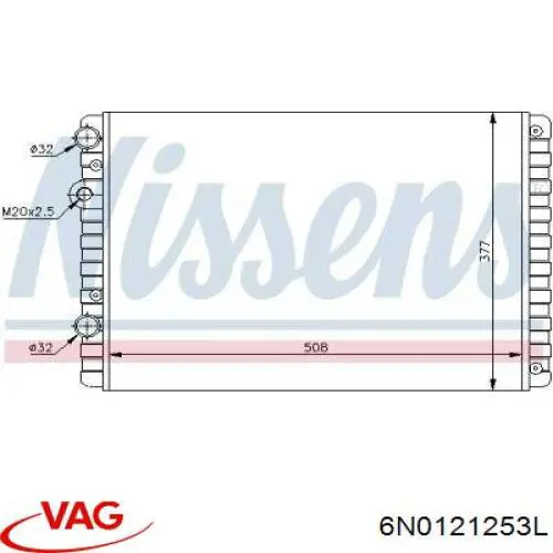 Радіатор 6N0121253L VAG