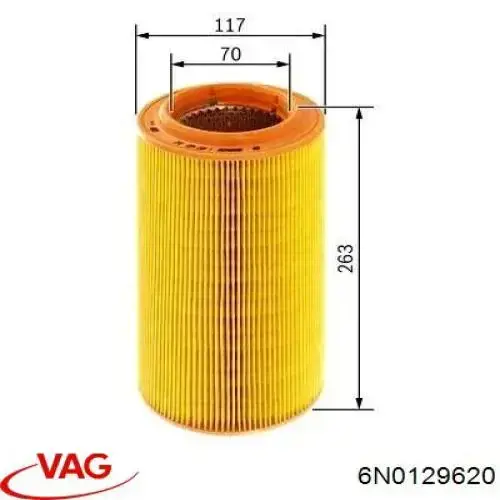 Елемент повітряного фільтра VAG 6N0129620 ціна, від 9.31 USD
