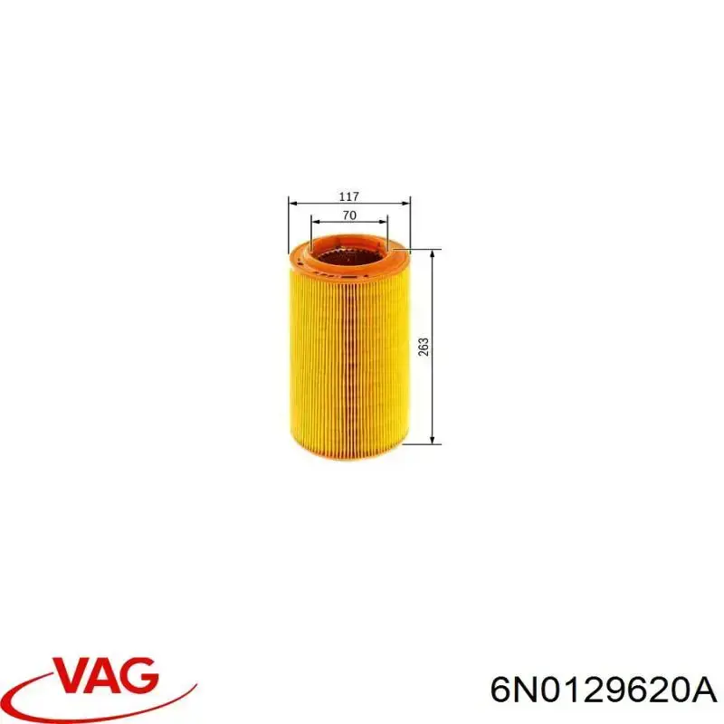 Купити 6N0129620A VAG Автомобільний фільтр повітря
