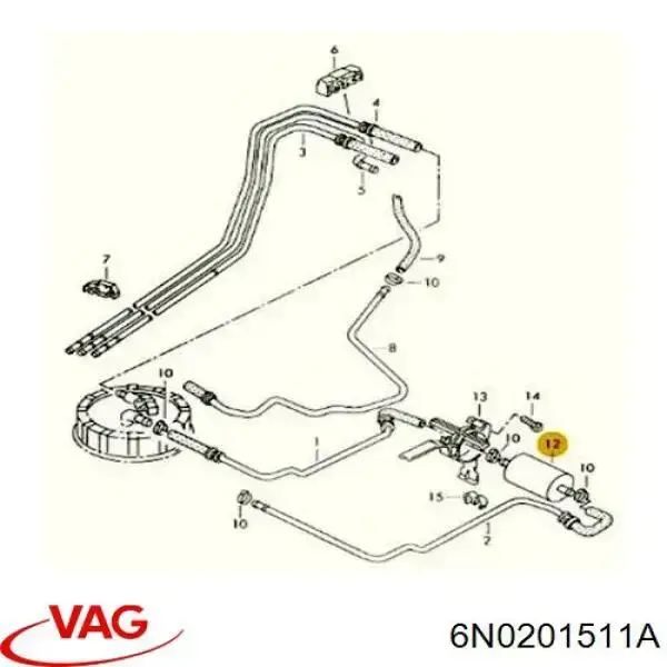 Купити 6N0201511A VAG Фільтр-відстійник палива грубої очистки