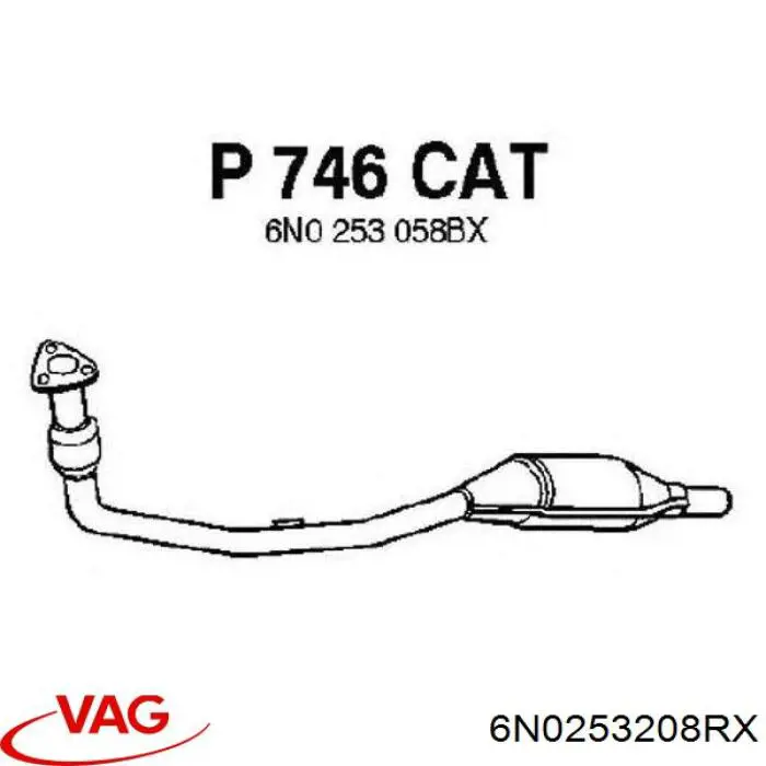 Купити 6N0253208RX VAG Перетворювач відпрацьованих газів