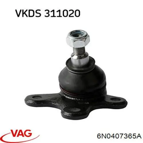 Кульова опора, нижня, права VAG 6N0407365A ціна, від 9.51 USD