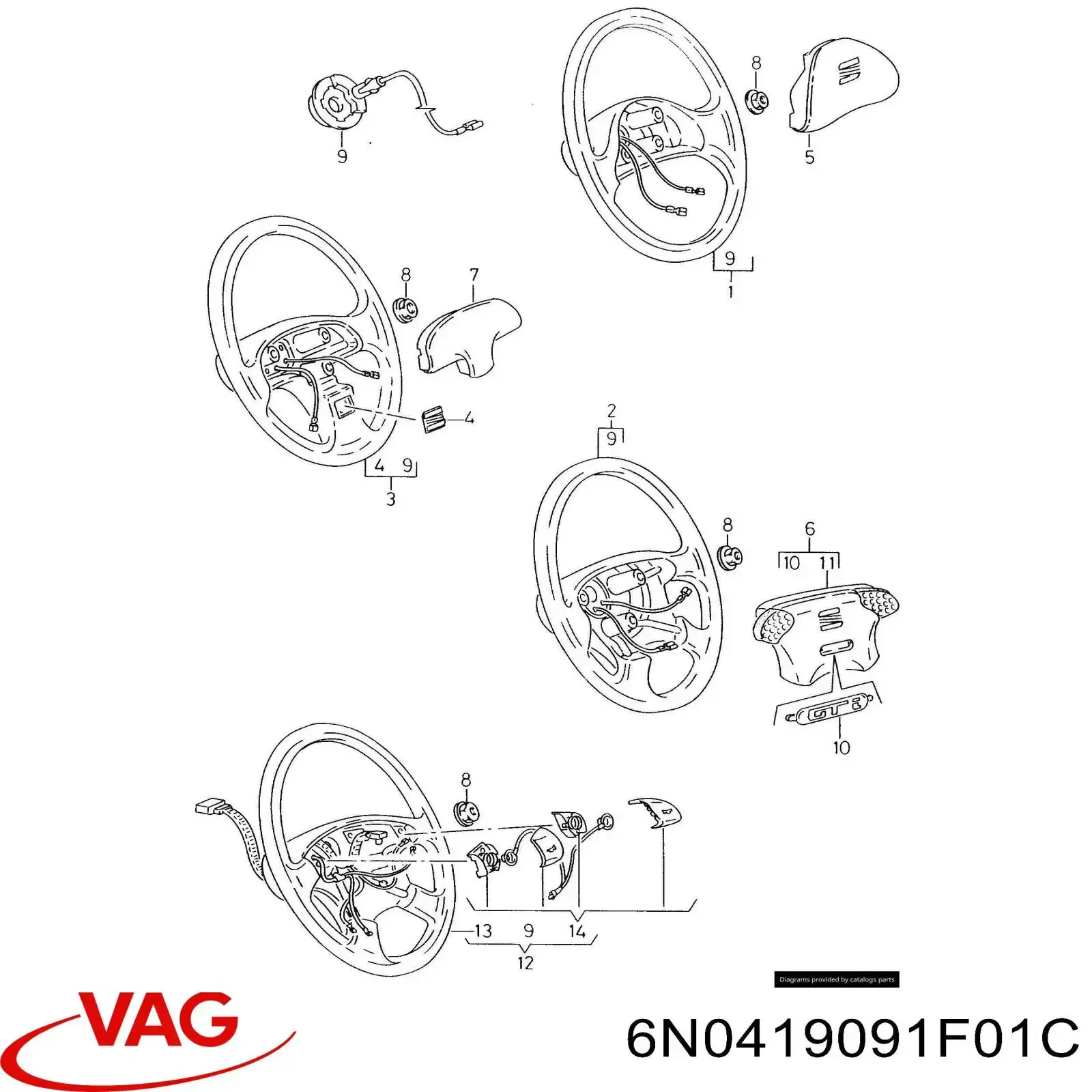 Рульове колесо 6N0419091B01C VAG