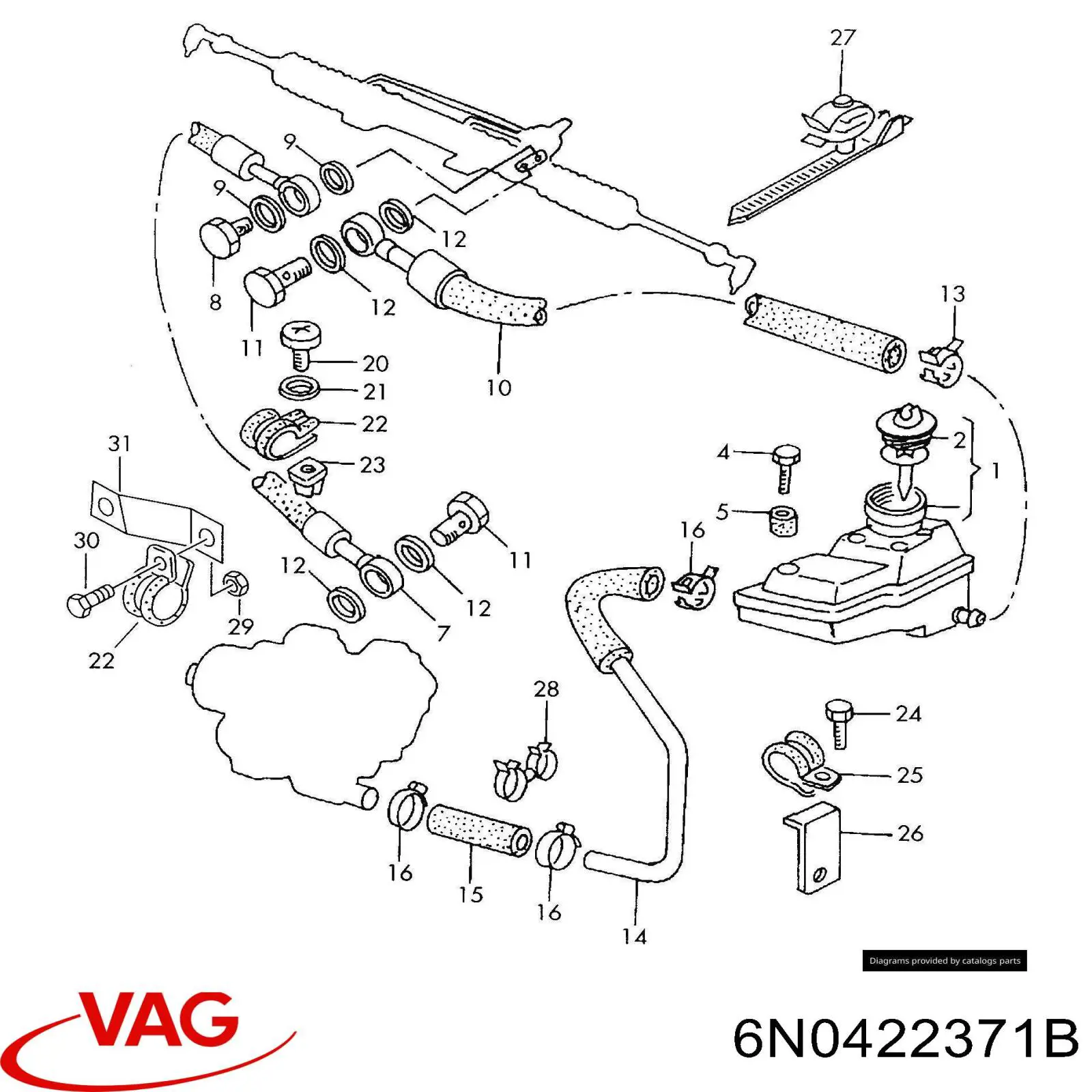 Купити 6N0422371B VAG Бачок насоса ГПР