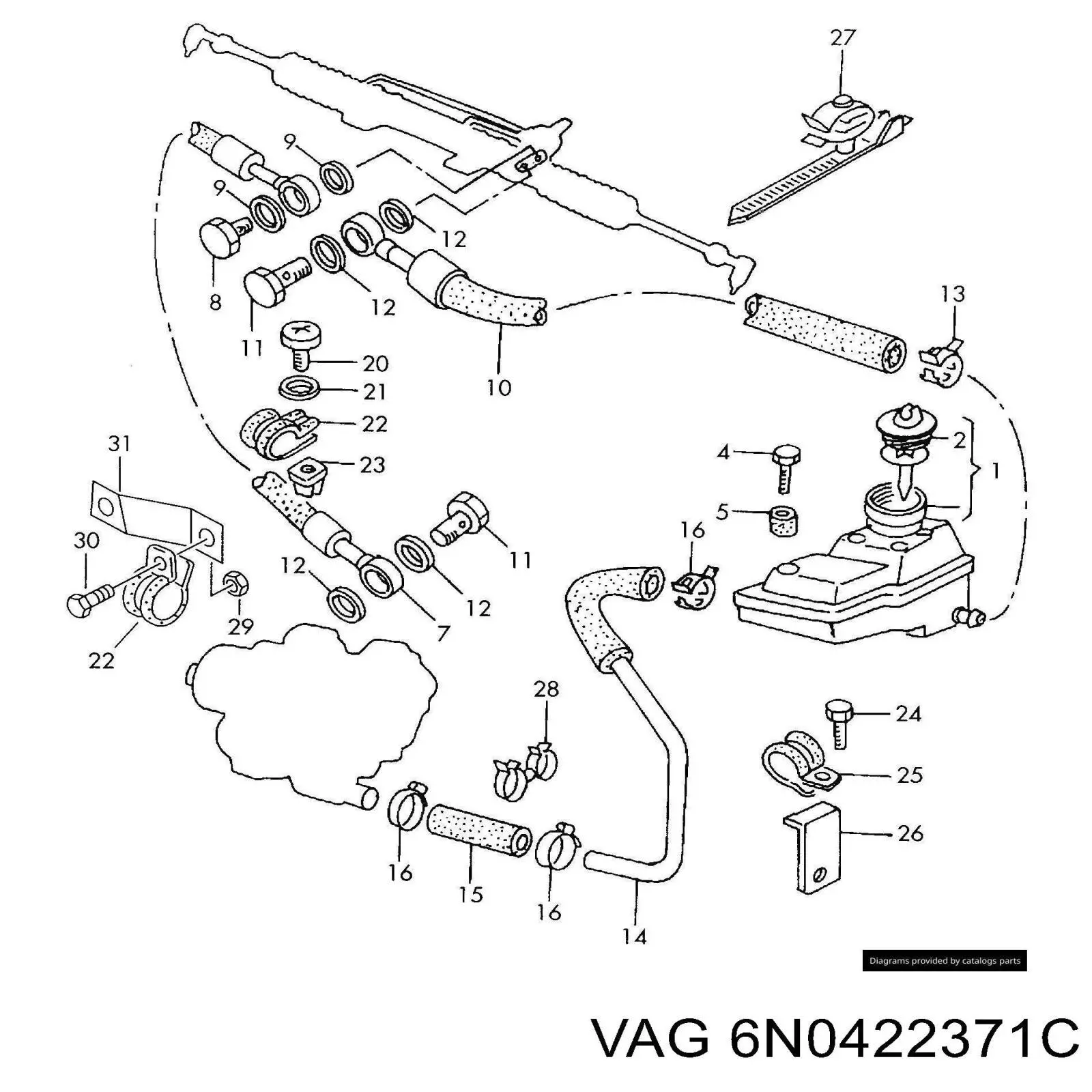 Бак масляний VAG 6N0422371C ціна, від 11.22 USD
