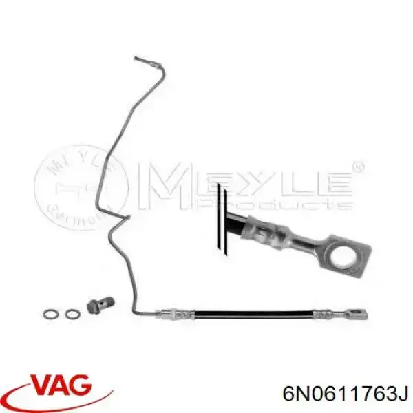 Шланг гальмівний задній, лівий VAG 6N0611763J