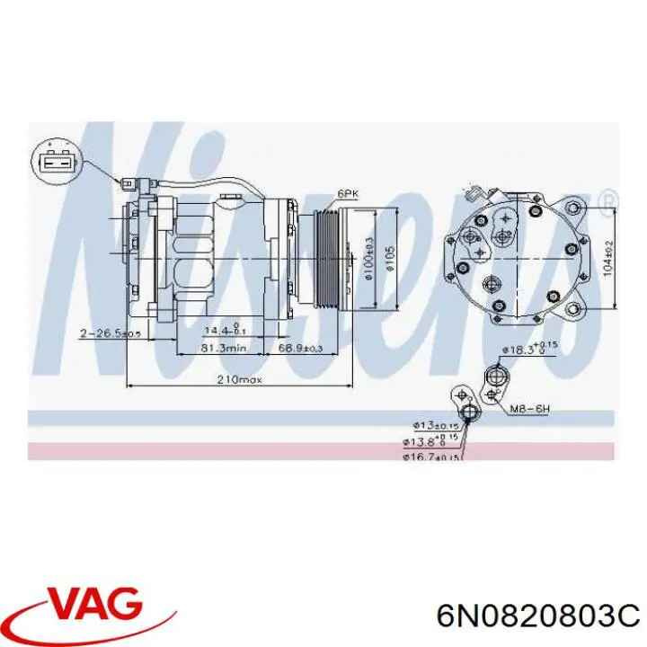 6N0820803C VAG Компресор холодоагенту