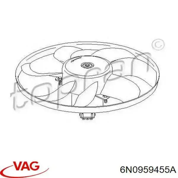 6N0959455A VAG Електровентилятор радіатора