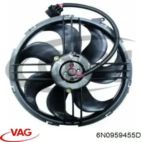 6N0959455D VAG електровентилятор охолодження в зборі (двигун + крильчатка)