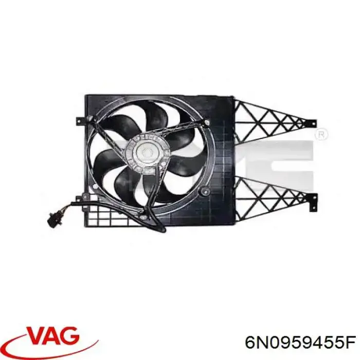 Купити 6N0959455F VAG Електровентилятор охолодження в зборі (двигун + крильчатка)