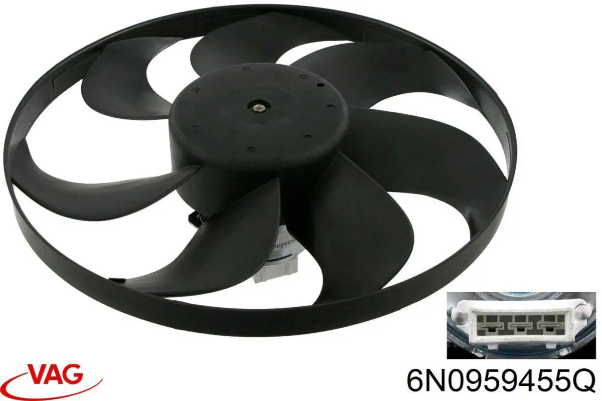 Купити 6N0959455Q VAG Електровентилятор охолодження в зборі (двигун + крильчатка)