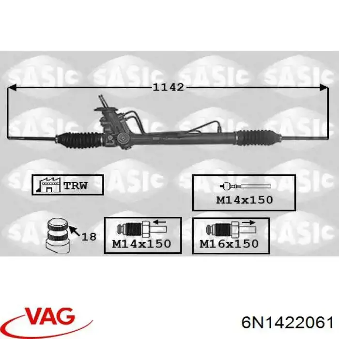 Управління рульове в зборі VAG 6N1422061 ціна, від 41.25 USD