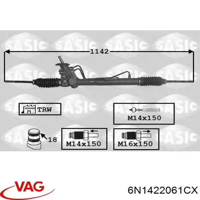 Управління рульове в зборі VAG 6N1422061CX ціна, від 45.60 USD