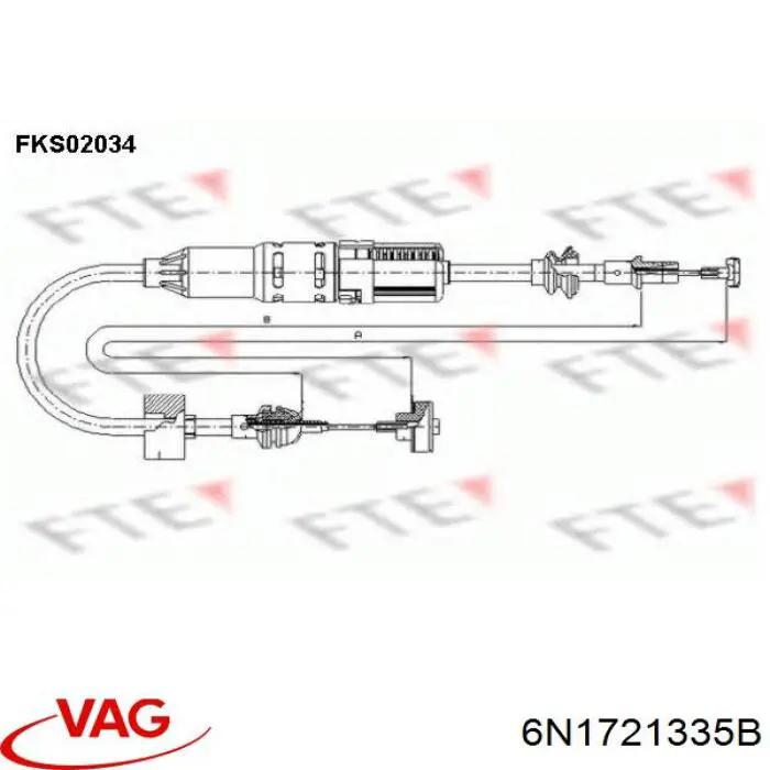Трос зчеплення VAG 6N1721335B ціна, від 13.17 USD