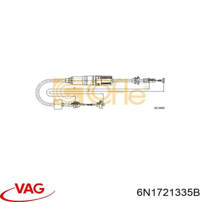 Трос зчеплення 6N1721335B VAG