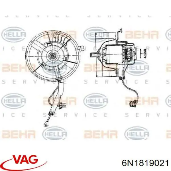 6N1819021 VAG Електромотор пічки