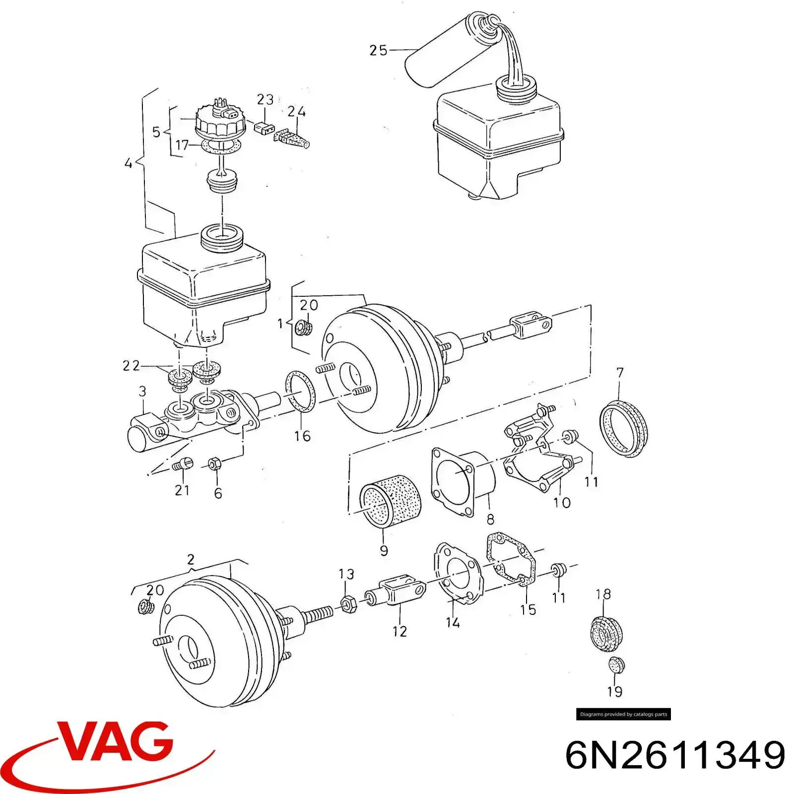 6N2611349 VAG Кришка бачка головного гальмівного циліндра